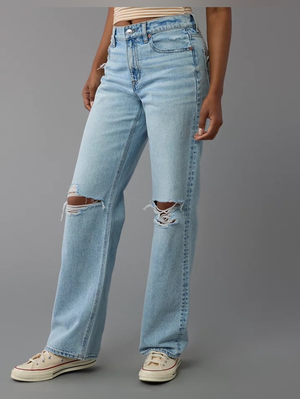 American Eagle Strigid Ripped High-Waisted Stovepipe Jean Size 00